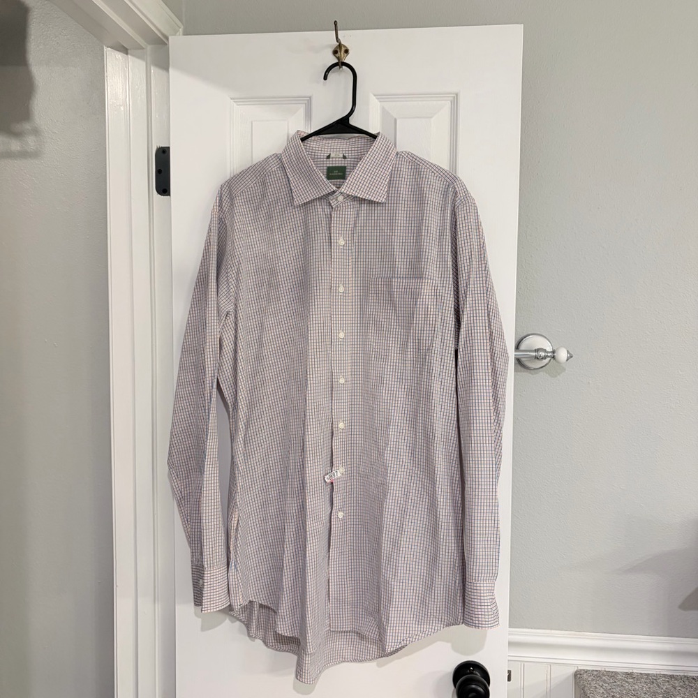 Men’s Sid Mashburn Slim Fit Plaid Dress Shirt Size XL